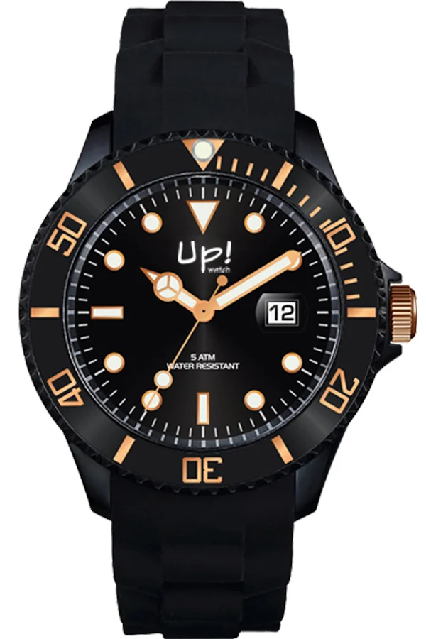 Up! Watch Rose Gold Black Kol Saati