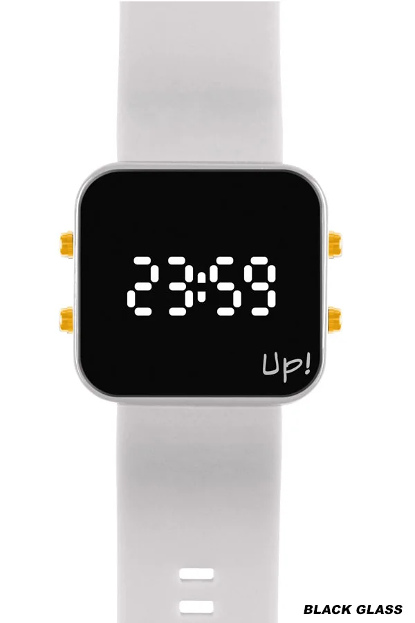 Up! Watch New Black Glass Gold Key Beyaz & Beyaz Kol Saati