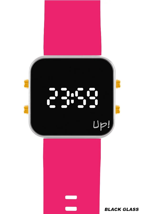 Up! Watch New Black Glass Gold Key Beyaz & New Pembe Kol Saati