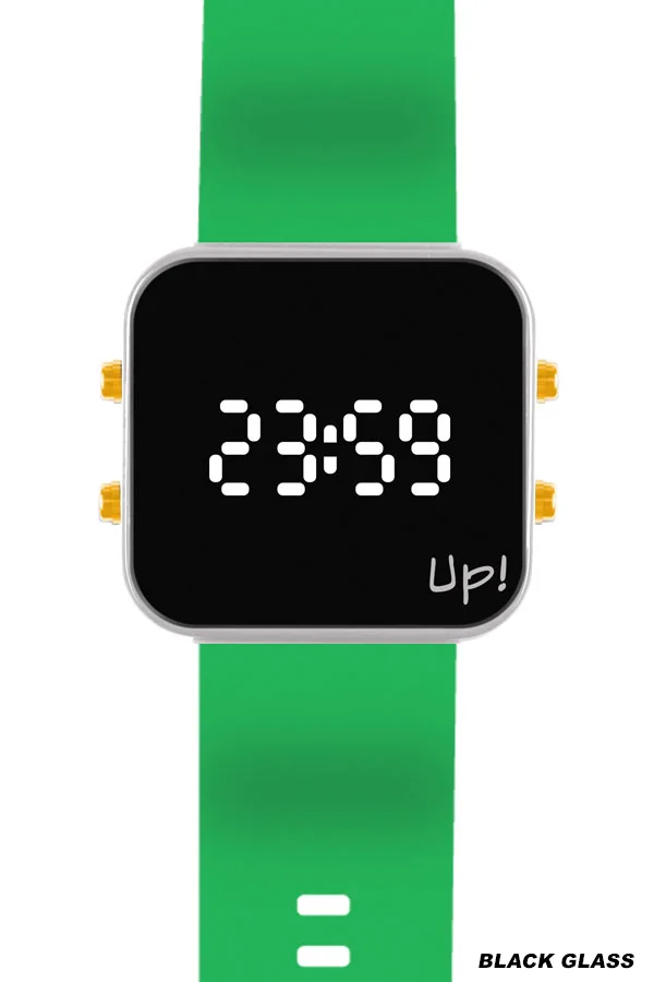 Up! Watch New Black Glass Gold Key Beyaz & Yeni Yeşil Kol Saati (New Black Glass Gold Key Beyaz Yeni Yeşil)