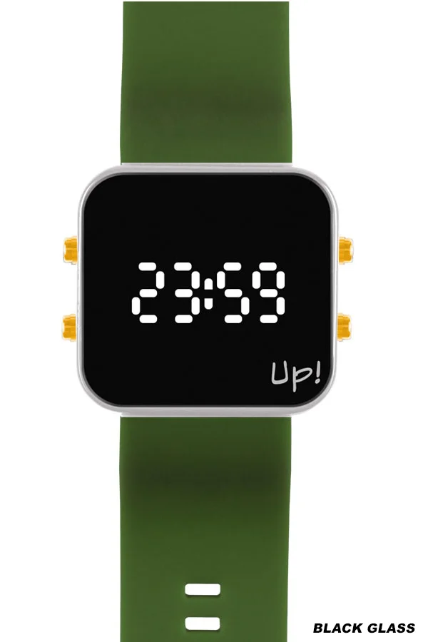 Up! Watch New Black Glass Gold Key Beyaz & Yeşil Kol Saati
