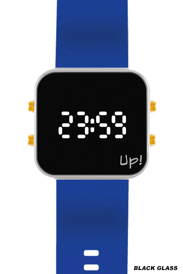 Up! Watch New Black Glass Gold Key Gri & Lacivert Kol Saati