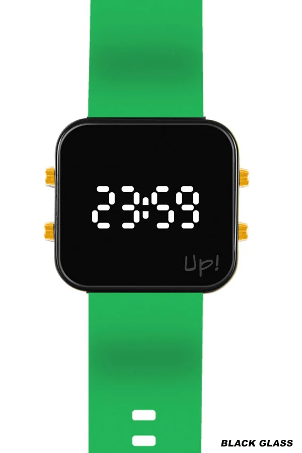 Up! Watch New Black Glass Gold Key Siyah & New Yeşil Kol Saati
