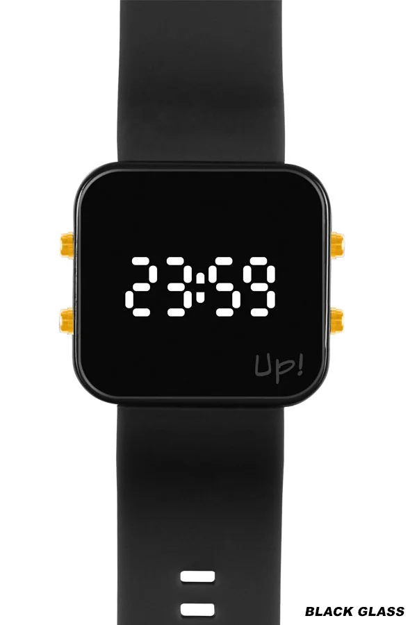 Up! Watch New Black Glass Gold Key Siyah & Siyah Kol Saati