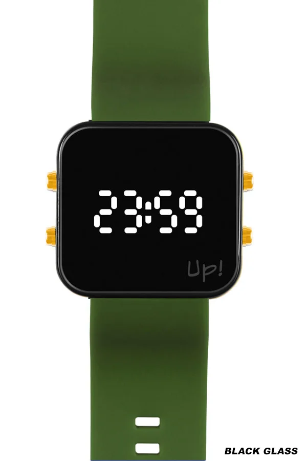 Up! Watch New Black Glass Gold Key Siyah & Yeşil Kol Saati