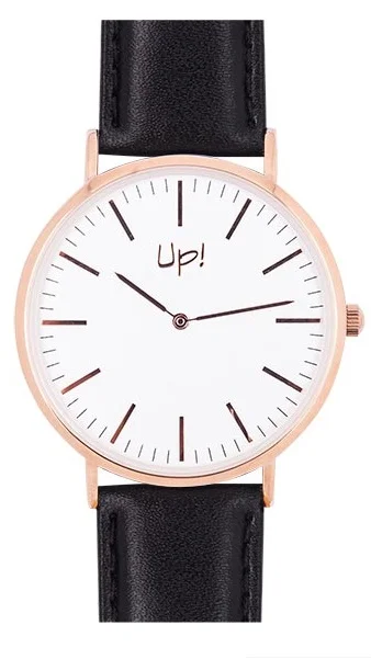 Up! Watch Rose Gold & Black Slim Case Saat