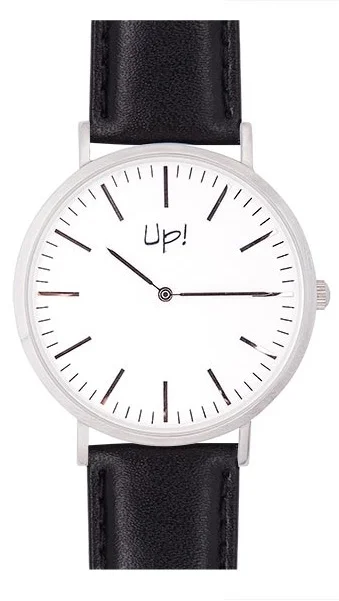 Up! Watch Silver & Black Slim Case Saat