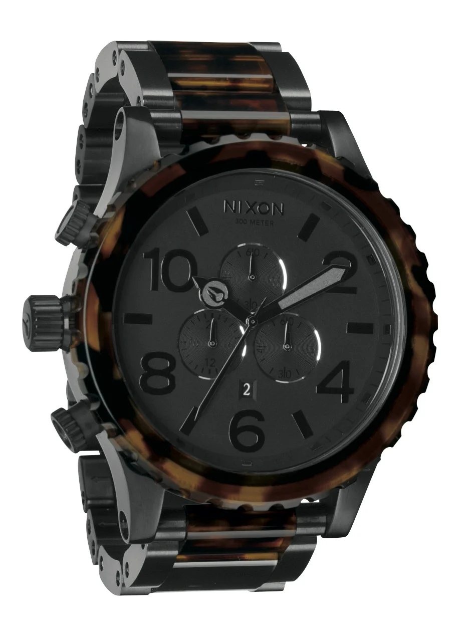 A083-1061 - Nixon 51-30 Chrono Matte Black/dark Tortoıse Kol S