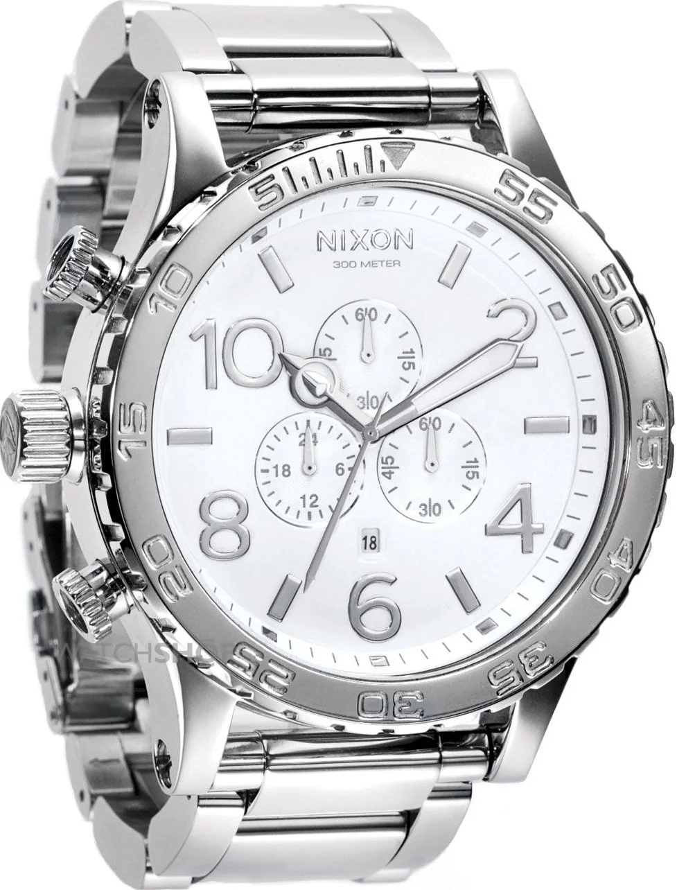 A083-488 - Nixon 51-30 Chrono High Polish / White Kol Saati -