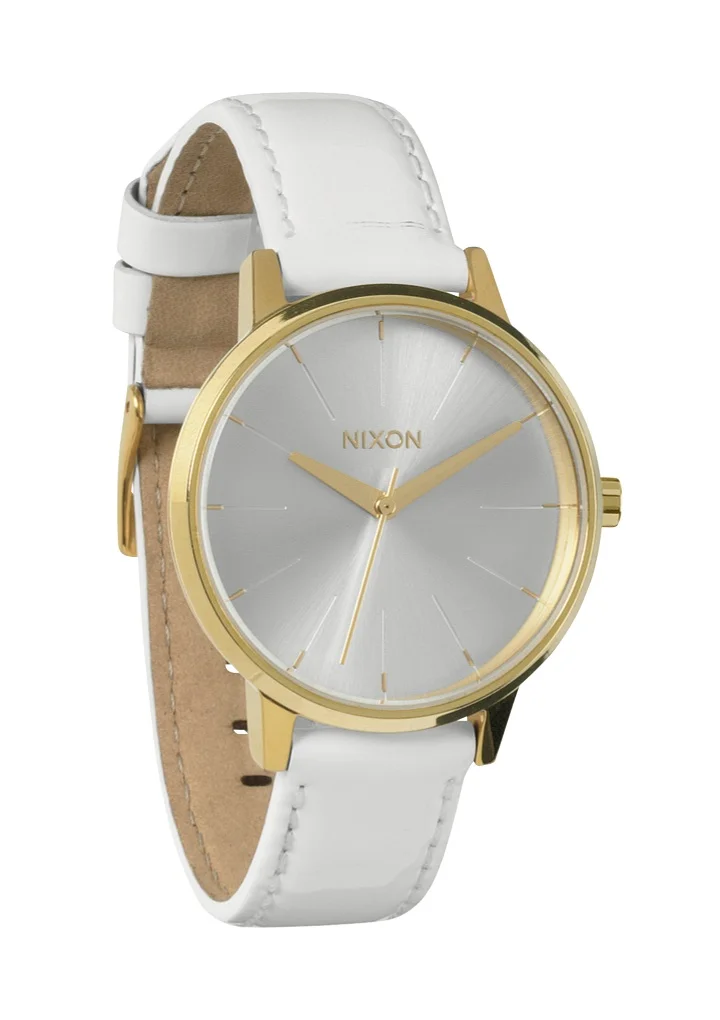 A108-1393 - Nixon Kensıngton Leather All Whıte / Gold Patent K