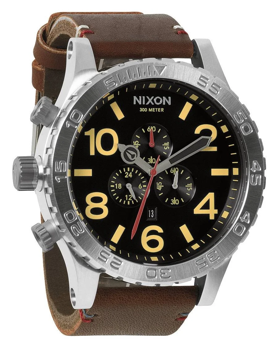 A124-019 - Nixon 51-30 Chrono Leather Black / Brown Kol Saati