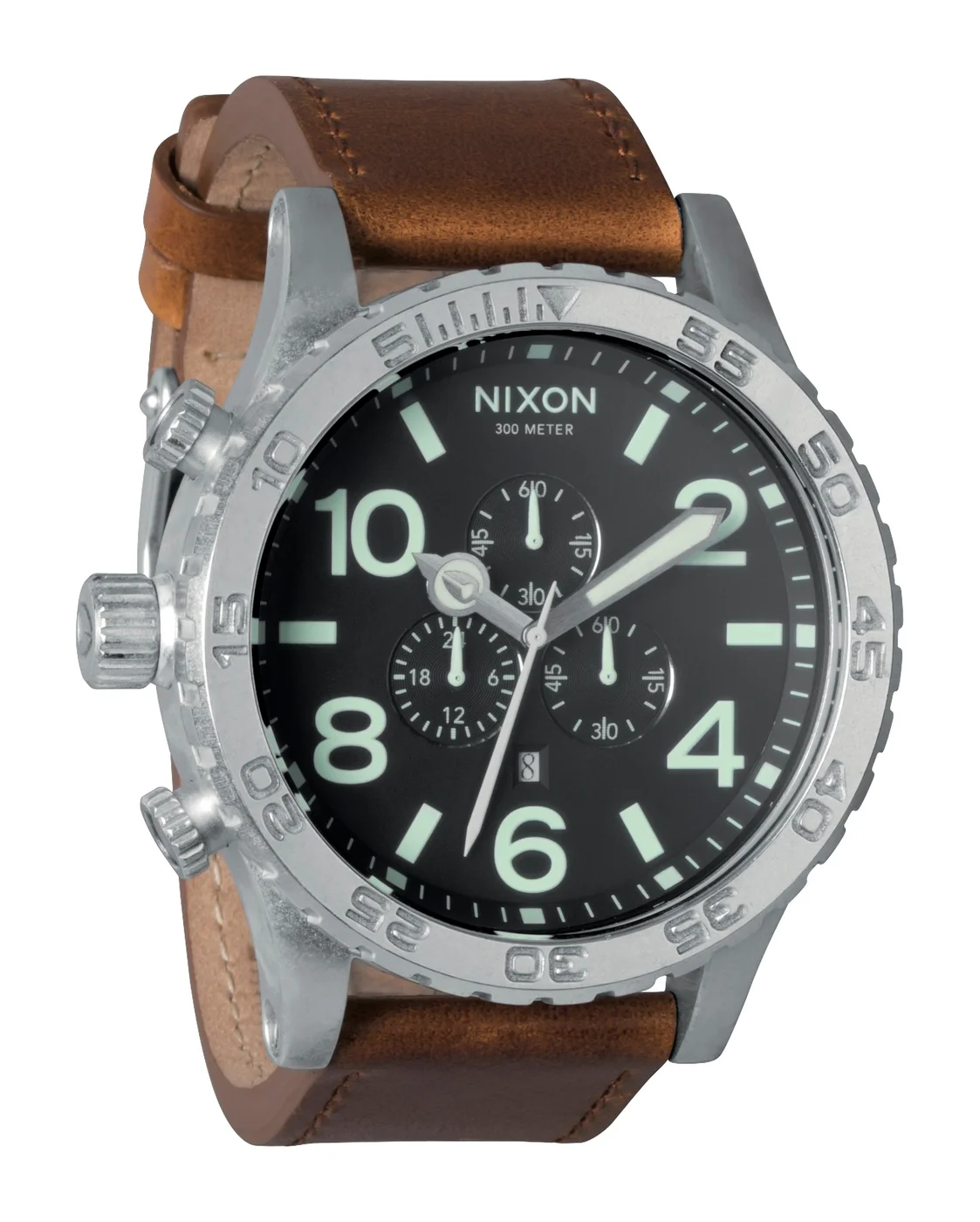 A124-1037 - Nixon 51-30 Chrono Leather Black/saddle Kol Saati