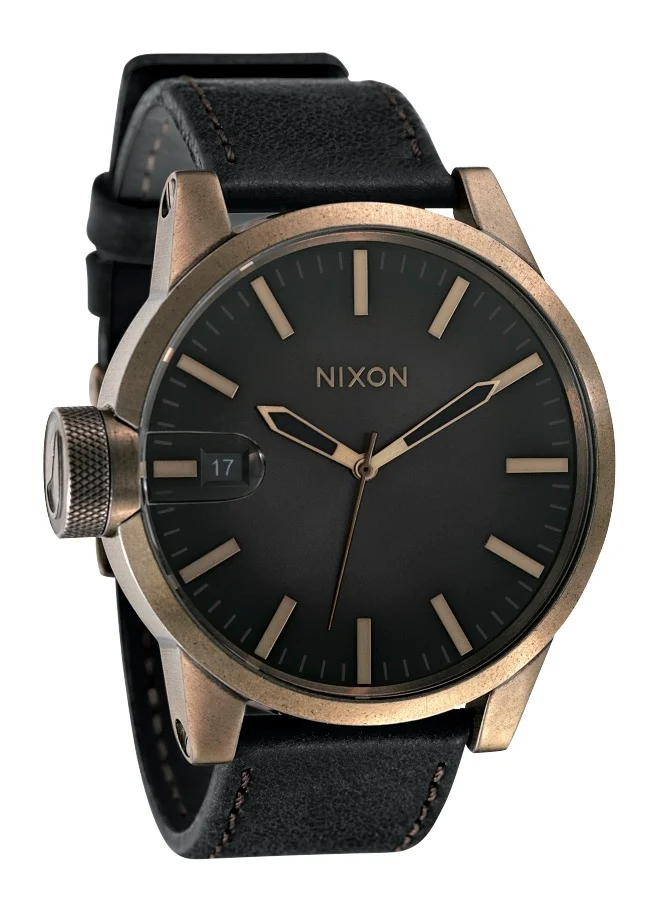 A127-581 - Nixon Chronıcle Antıque Gold/black Kol Saati - A12