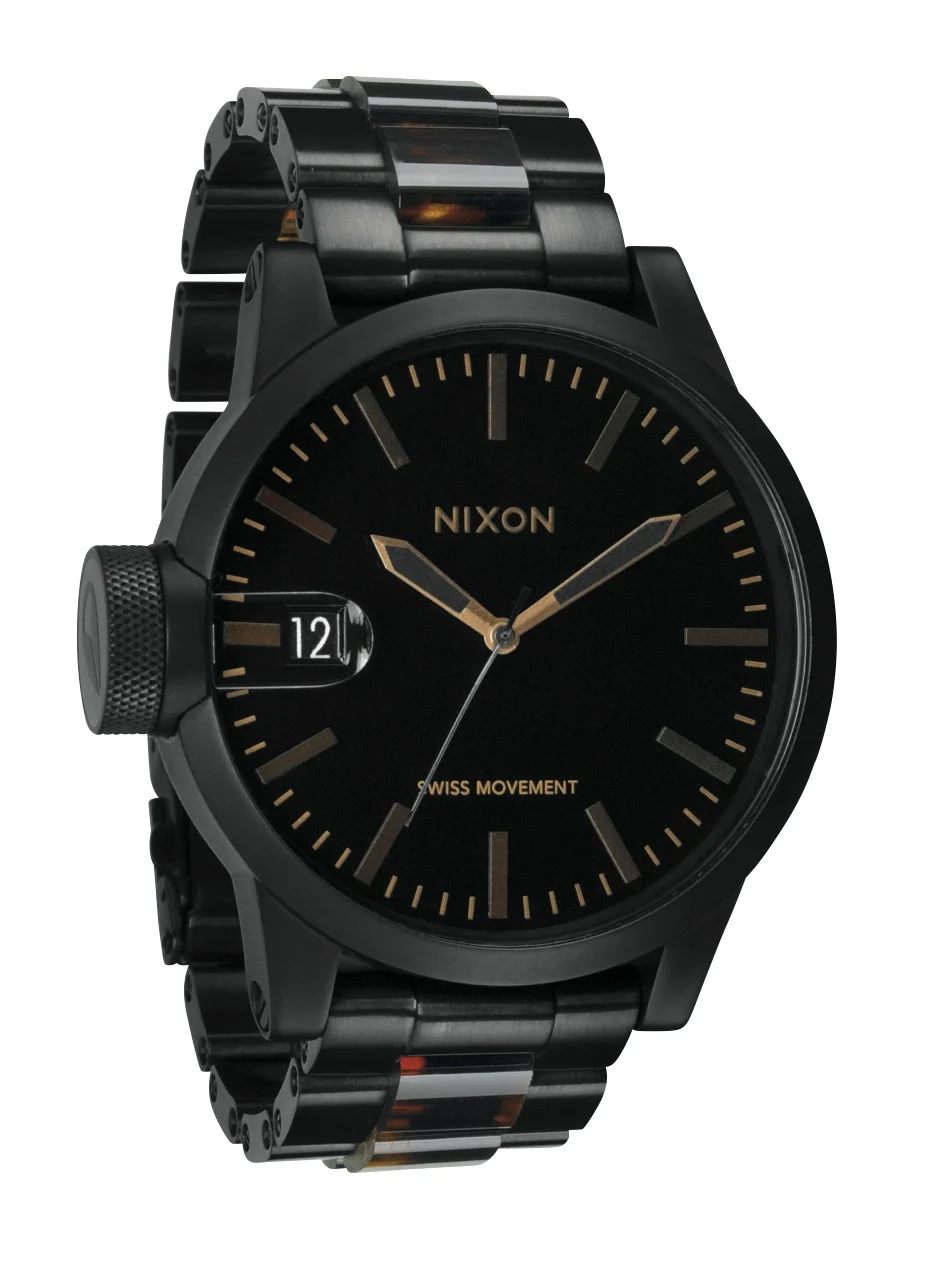 A198-1061 - Nixon Chronıcle Ss Matte Black/dark Tortoıse Kol S