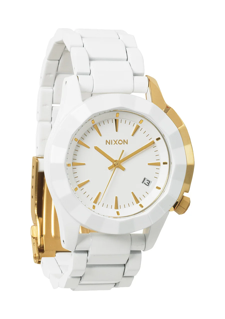 A288-1035 - Nixon Monarch All White / Gold Kol Saati - A288 10