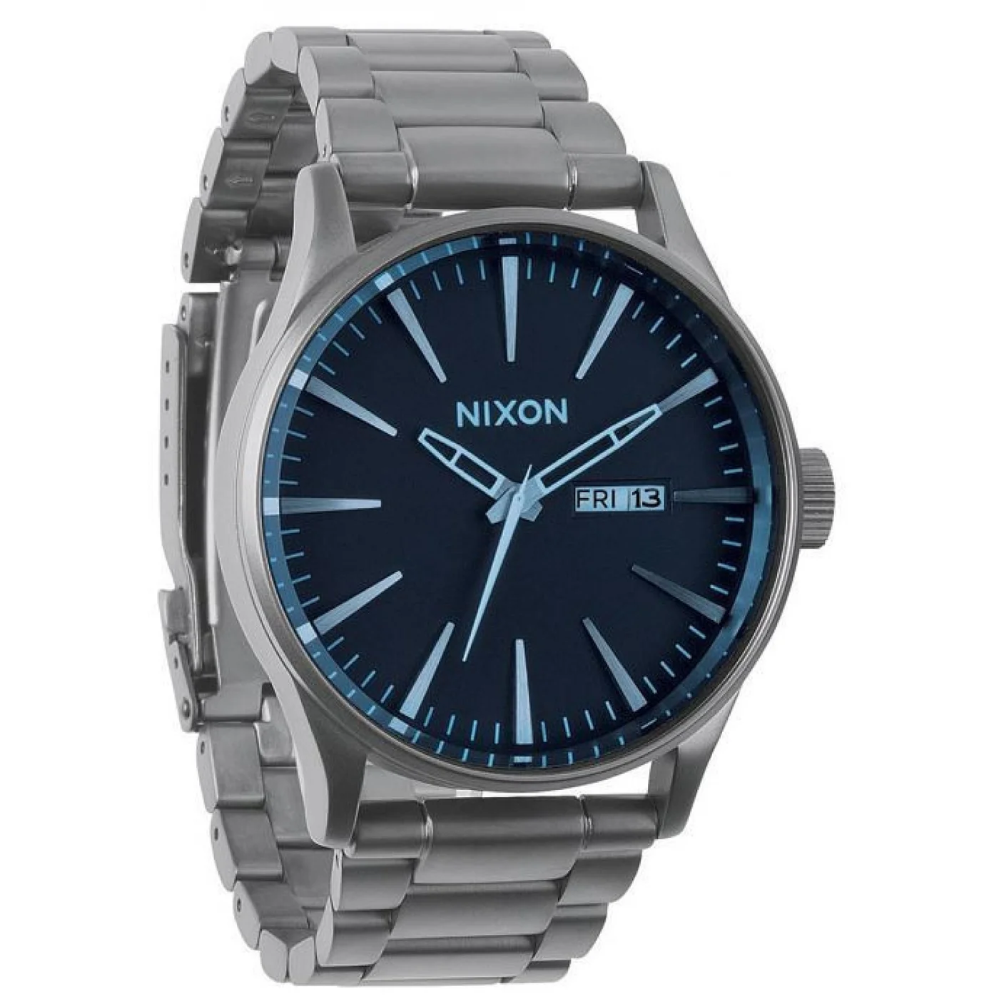 A356-1427 - Nixon Sentry Ss Gunmetal / Blue Crystal Kol Saati