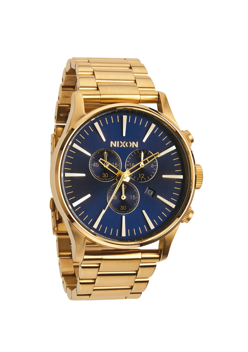 A386-1922 - Nixon Sentry Chrono Gold / Blue Sunray Kol Saati -