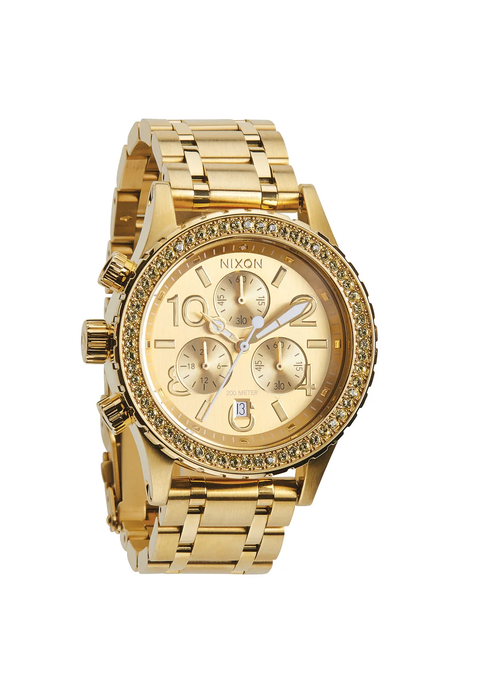 A404-1520 - Nixon 38-20 Chrono All Gold Crystal Kol Saati - A4