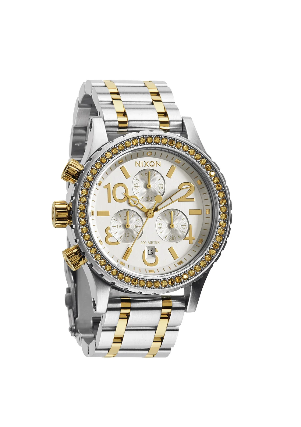 A404-1921 - Nixon 38-20 Chrono Silver / Gold Kol Saati - A404