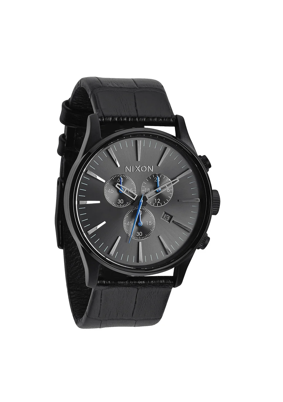 A405-1886 - Nixon Sentry Chrono Leather Black Gator Kol Saati