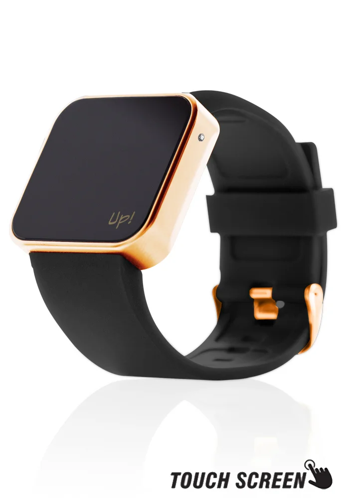 UP! Watch Touch Diamond Matte Rose Gold & Black Kol Saati