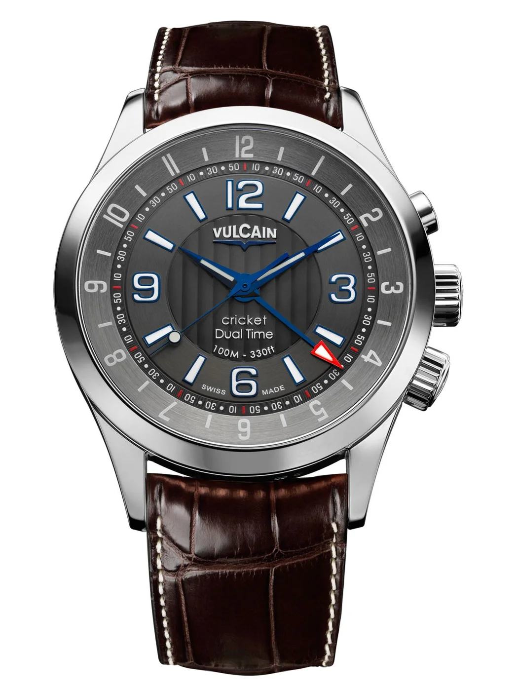 Vulcain 100133.211LF Aviator Dual Time-steel Kol Saati
