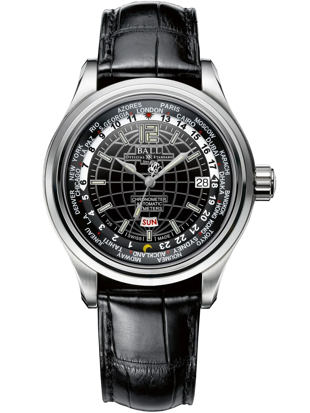 Ball GM1020D-L1CAJ-BK Trainmaster Worldtime Kol Saati