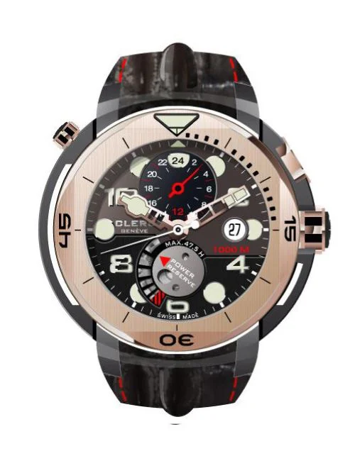 Clerc HY-GMT-352b Hydroscaph Tı Dual Time Kol Saati
