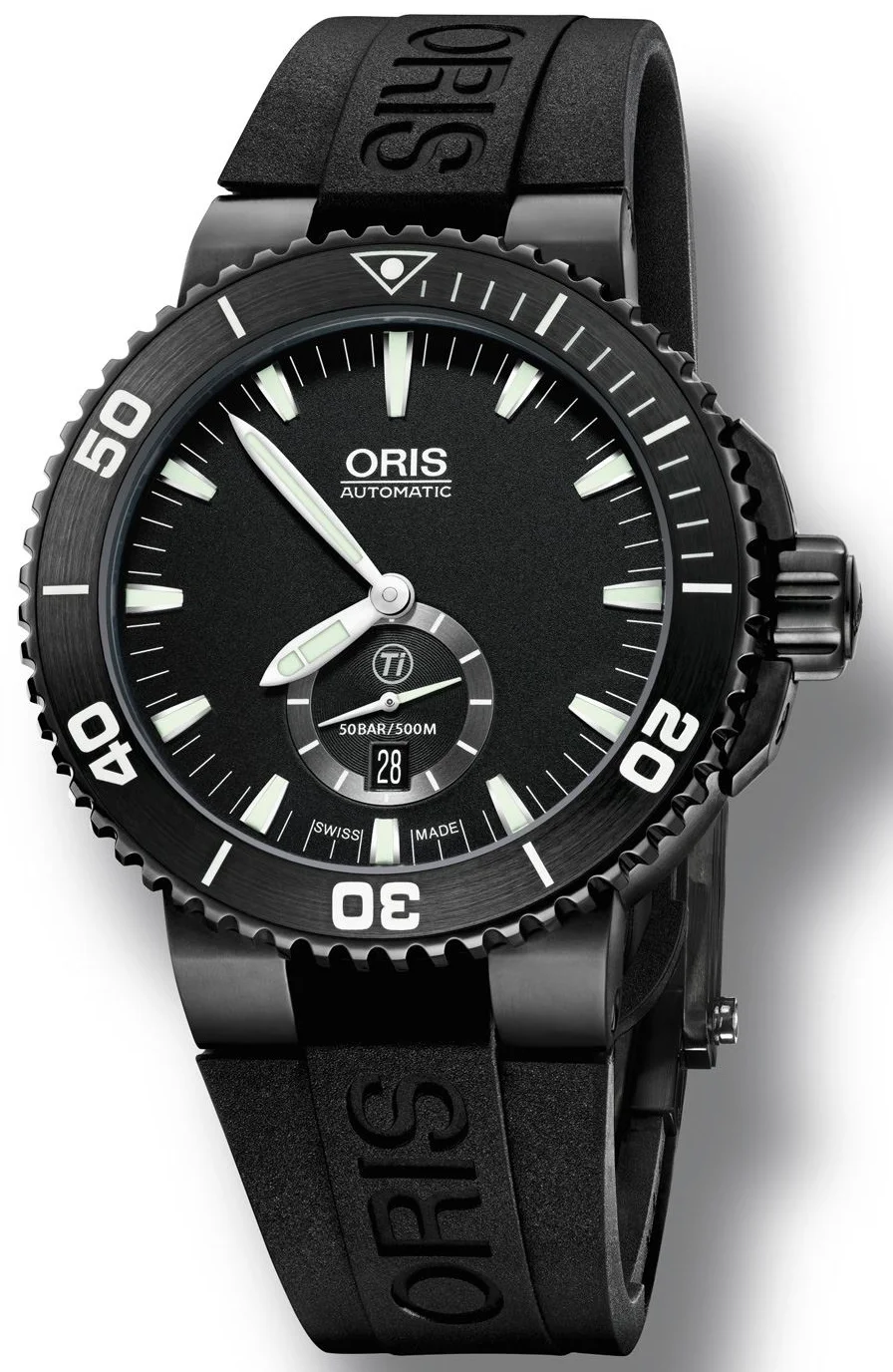 Oris 739.7674.77.54R Diving Aquis Titan Small Second, Date Kol Saati
