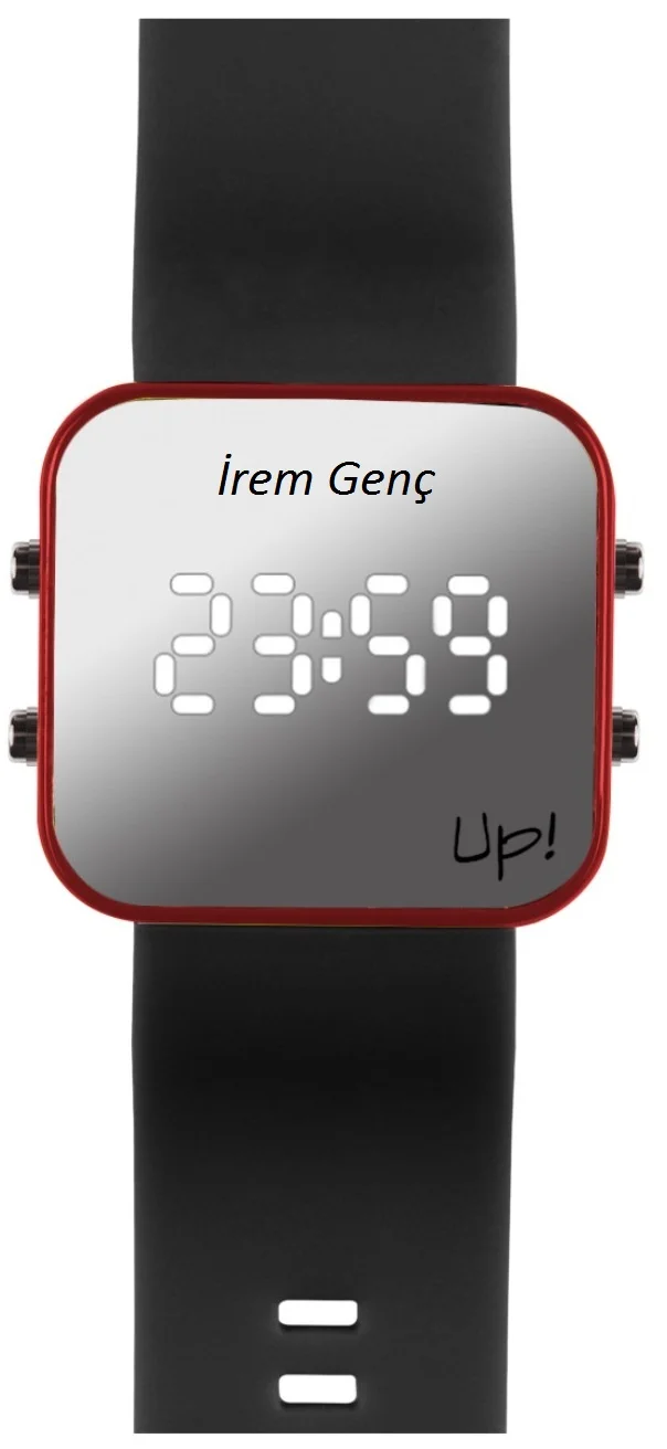 Up! Watch Kırmızı Siyah Unisex Yeni Yıl Saati