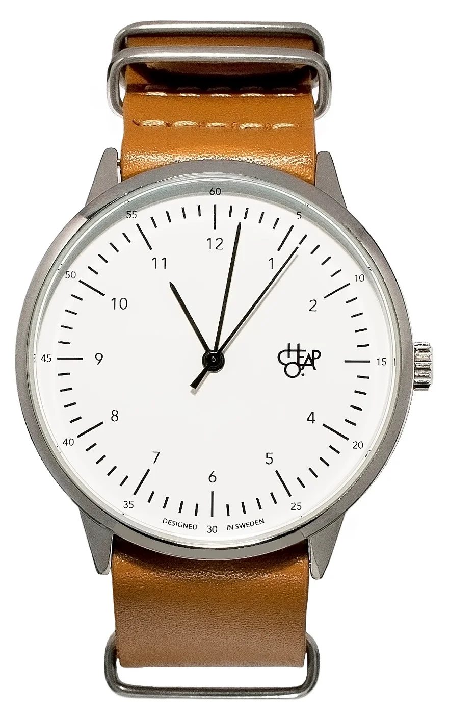Cheapo Leather Brown Silver/White