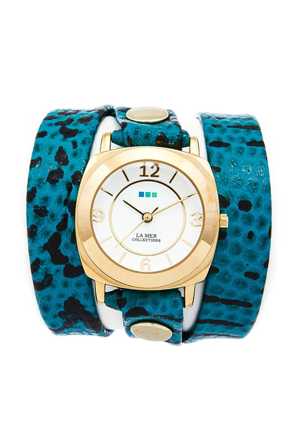 La Mer Collection Aqua Blue Snake Saat