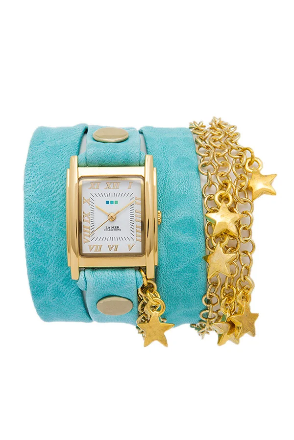 La Mer Collection Opal Blue Wash Star Charm Saat