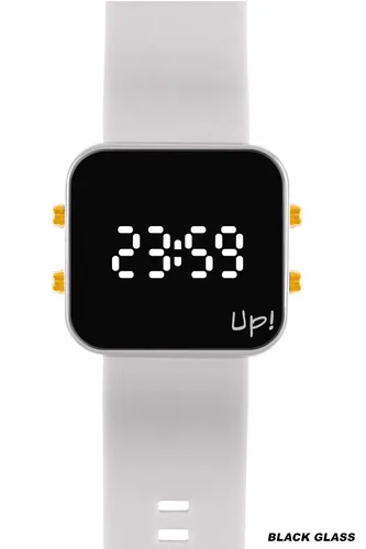 Up! Watch New Black Glass Gold Key Beyaz & Beyaz Kol Saati