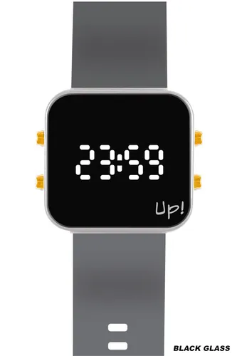 Up! Watch New Black Glass Gold Key Beyaz & Gri Kol Saati