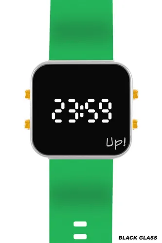 Up! Watch New Black Glass Gold Key Beyaz & Yeni Yeşil Kol Saati (New Black Glass Gold Key Beyaz Yeni Yeşil)