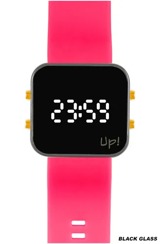 Up! Watch New Black Glass Gold Key Gri & New Pembe Kol Saati