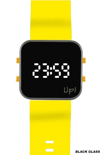 Up! Watch New Black Glass Gold Key Gri & Sarı Kol Saati