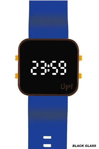 Up! Watch New Black Glass Gold Key Kahverengi & Lacivert Kol Saati