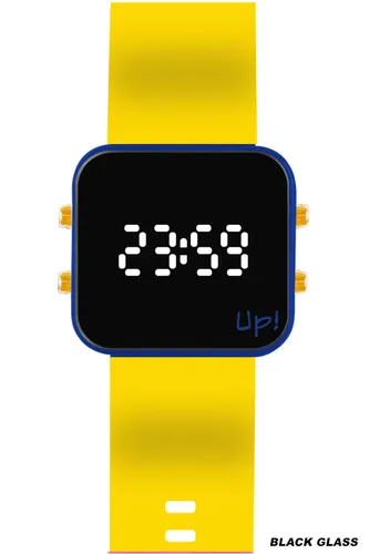 Up! Watch New Black Glass Gold Key Mavi & Sarı Kol Saati