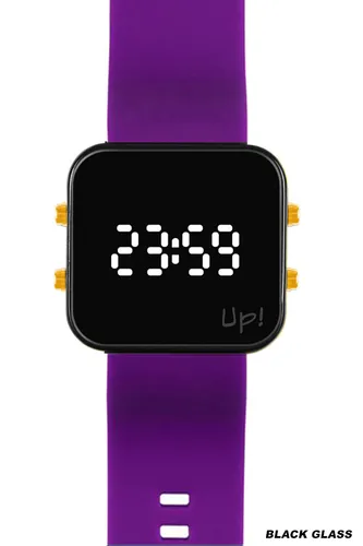 Up! Watch New Black Glass Gold Key Siyah & Mor Kol Saati