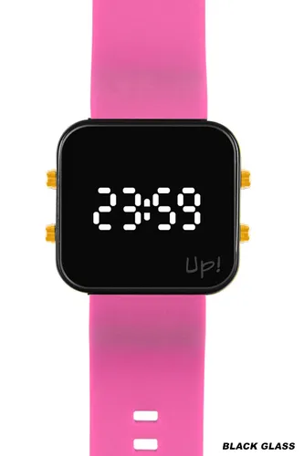Up! Watch New Black Glass Gold Key Siyah & Pembe Kol Saati