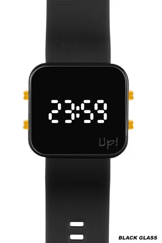 Up! Watch New Black Glass Gold Key Siyah & Siyah Kol Saati