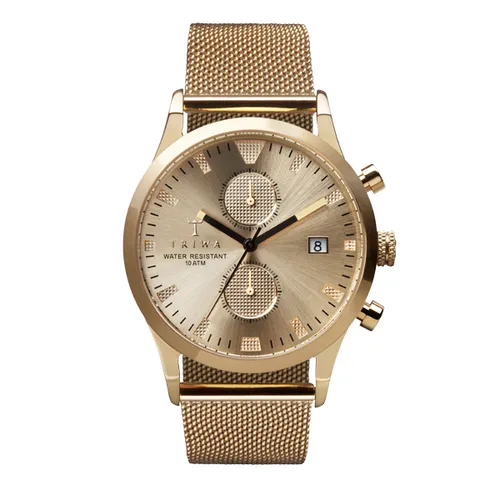 Triwa LCST109 Sort Of Black Gold Chrono Gold Mesh Kol Saati