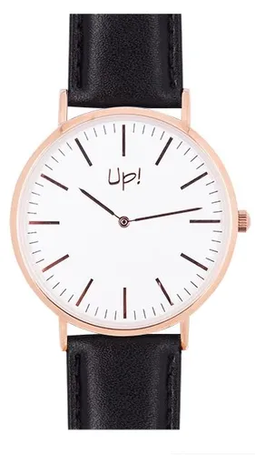 Up! Watch Rose Gold & Black Slim Case Saat