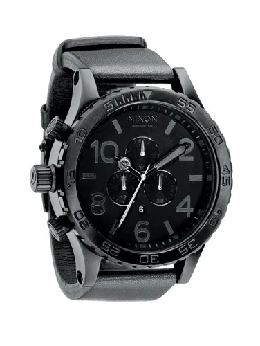 A124-001 - Nixon 51-30 Chrono Leather All Black Kol Saati - A