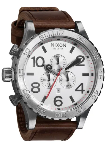 A124-1113 - Nixon 51-30 Chrono Leather Silver / Brown Kol Saat