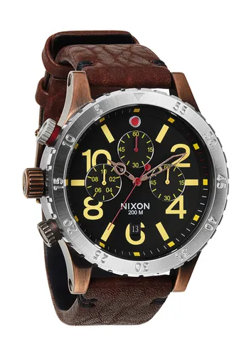 A363-1625 - Nixon 48-20 Chrono Leather Antique Copper / Brown