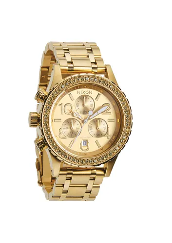 A404-1520 - Nixon 38-20 Chrono All Gold Crystal Kol Saati - A4