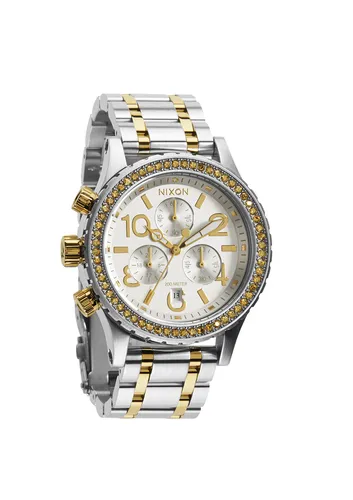 A404-1921 - Nixon 38-20 Chrono Silver / Gold Kol Saati - A404